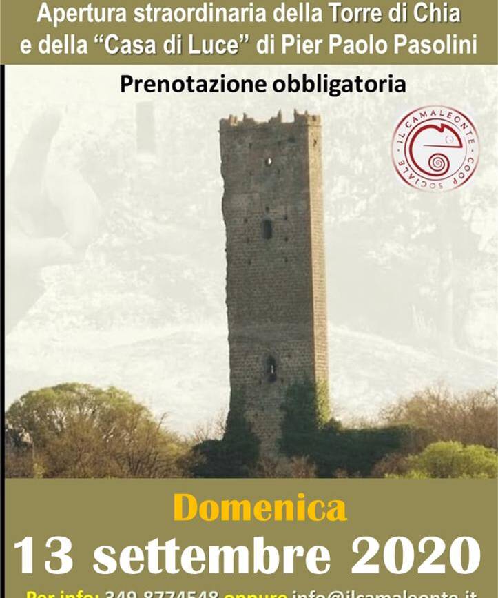 Apertura Torre di Chia e “Casa di Luce” di Pier Paolo Pasolini
