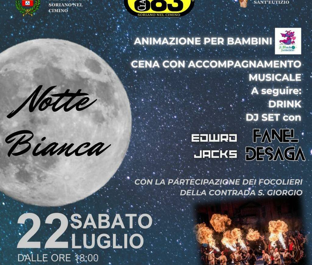Cena con accompagnamento musicale – Notte Bianca 2023
