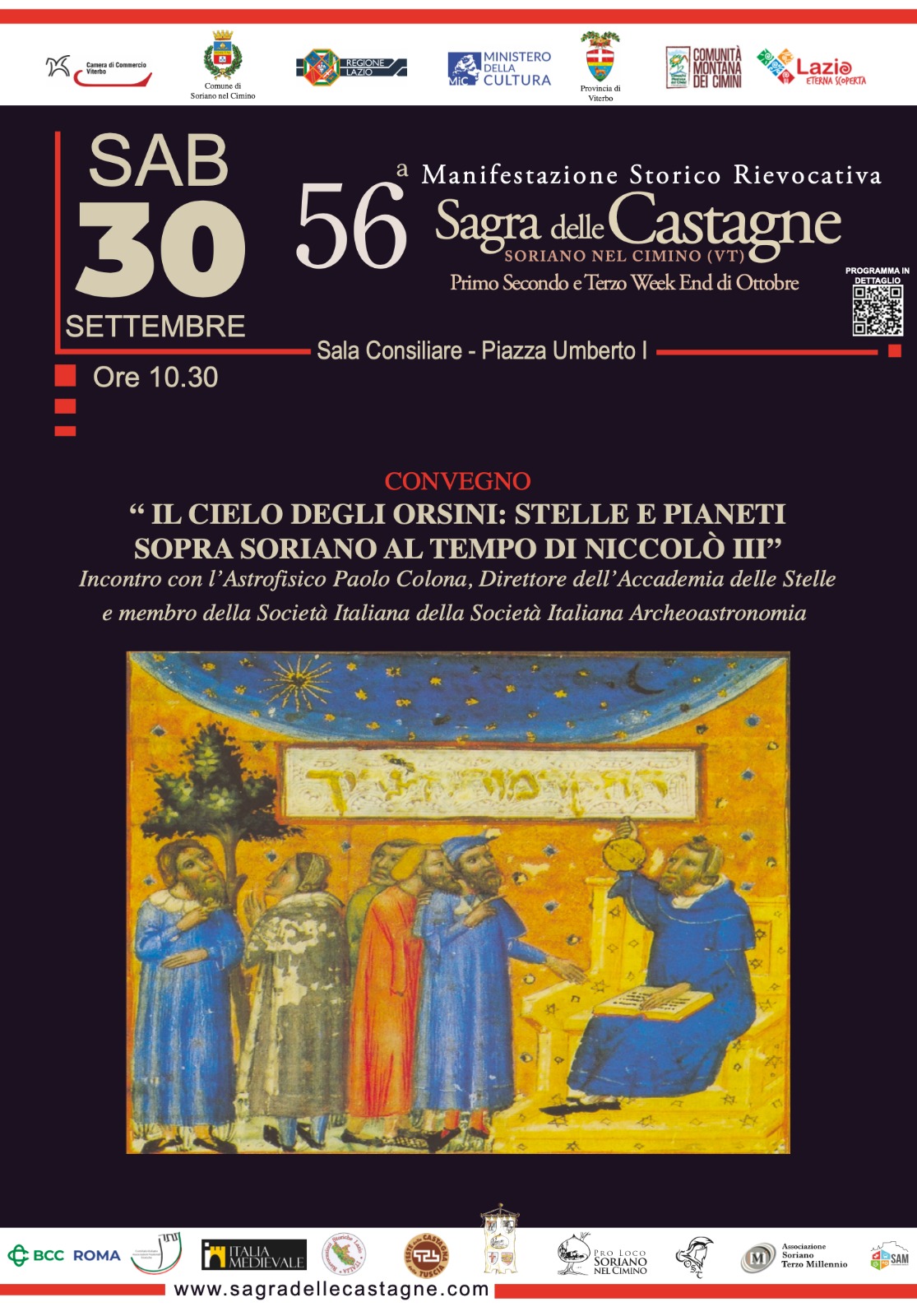 Convegno "Il cielo degli Orsini: Stelle e Pianeti sopra Soriano al tempo di Niccolò III" - 56° Sagra delle Castagne