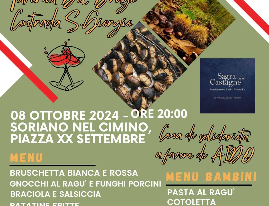 Sagra delle Castagne – Cena di solidarietà a favore di Aido